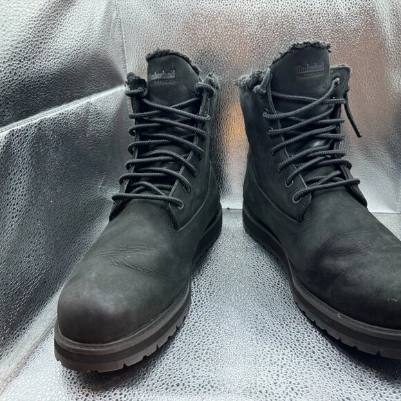 Size 11 Timberland Richmond Ridge Mens Black Fur Lined Leather‎ Waterproof Boots